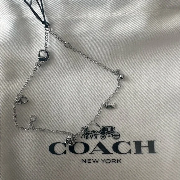 NEW COACH Signature Silver Mixed Charm Bracelet - Picture 4 of 6